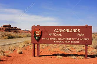 Canyonlands National Park sign, Utah, USA