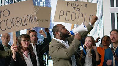 Protesters involved in non-violent rally against corrupted government