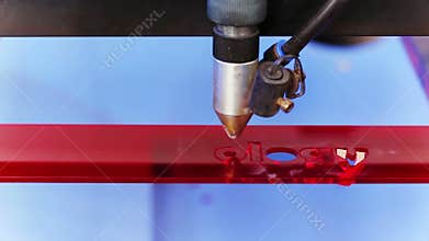 Laser cnc machine cutting technology word