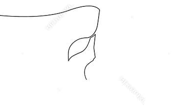 Minimalist lemon continuous line drawing icon loop animation