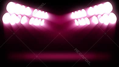 Stripes of spots with pink lights