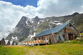 Mountain cafe in french Alps