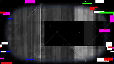 Vintage Film Countdown Timer Number Three with Digital Glitch and Distortion Effects