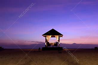 Wedding altar on beach