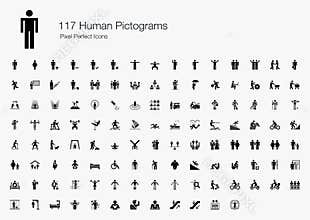 117 Human Pictograms Pixel Perfect Icons