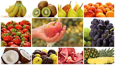 Diverse fruits montage