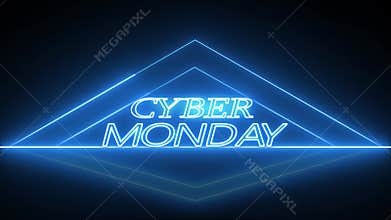 Cyber Monday Blue Neon Sale - Futuristic Glowing Text Animation