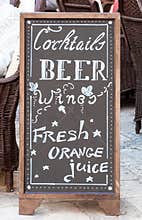 Bar menu