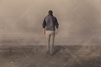 Man walking away