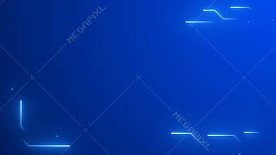 Glowing neon blue frame corners on a dark background