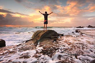 Zest Life, Praise God, Love Nature, Sunrise turbulent seas arms