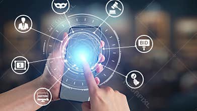 Online auction concept for digital bidding and sales Spire