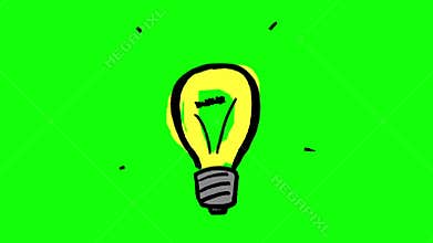 Animation of fast gestating yellow light bulb