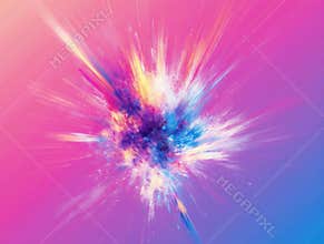 Color Explosion with Radiant Burst in Pink, Purple, and Yellow Tones