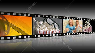 Montage of people enjoying movies