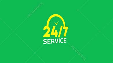 24 7 Service White Logo Animation Video Customer Support and Business Availability