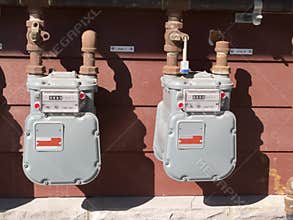 Exterior wall natural gas consumption meters