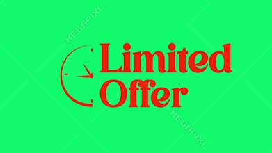 Limited Offer Animation Video on Green Screen Background Urgent Sale Promo Typography Motion