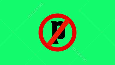 No Parking Red Line Animation Video on Green Screen Background Traffic Sign Symbol Overlay