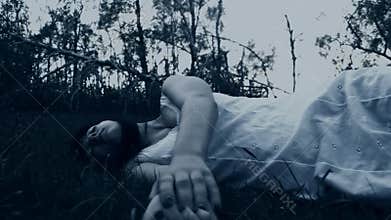 Horror scene of a scary woman