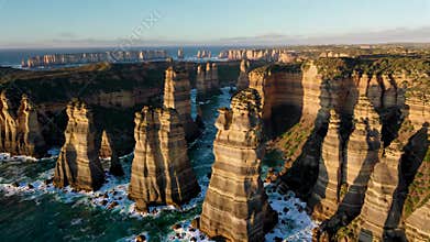 Aerial Coast Rock Landscape, Generative AI