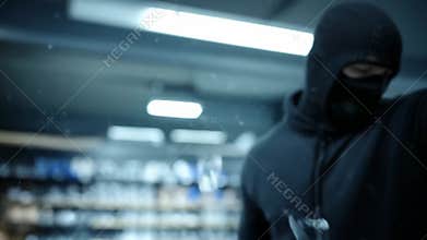 Mysterious intrusion: masked offender, covert burglary, silent entry, personal loss, criminal act, stolen asset, law violation,