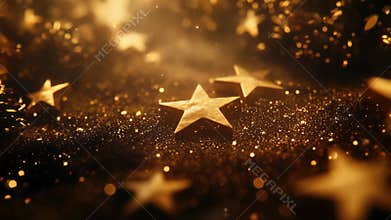 A celestial phenomenon with multiple stars moving through the air
