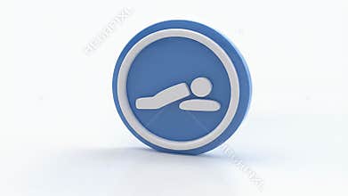 Relaxing Sleep Position Icon: 3D Rendered Symbol