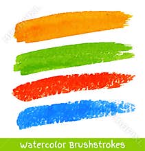 Set of Colorful Watercolor Brush Strokes
