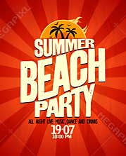 Summer beach party poster.