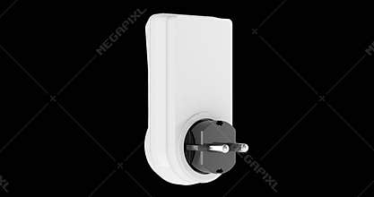 Digital power meter socket, watt meter, plug-in socket power meter, rotation animation seamlessly loopable. 3D rendering isolated