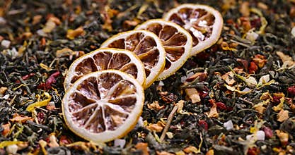 high-quality green tea with added flavors and pieces of fruit