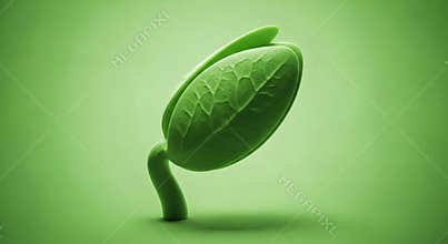 A single green sprout emerges from the ground symbolizing new life and growth