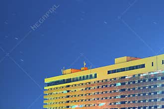 Building under star sky