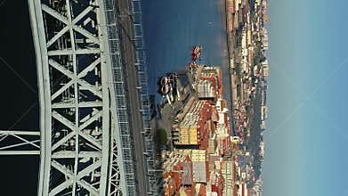 Dom Luis Bridge in historic district of Porto