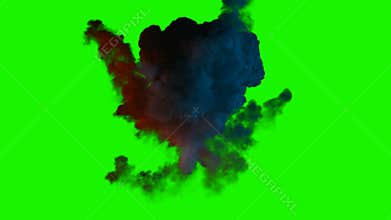 Chromakey bomb explosion with smoke