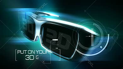 3D Glasses animation
