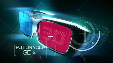 3D Anaglyph Glasses animation