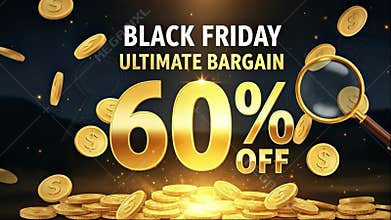 Black Friday Ultimate Bargain 60 Percent Off Golden Coins Magnifying Glass