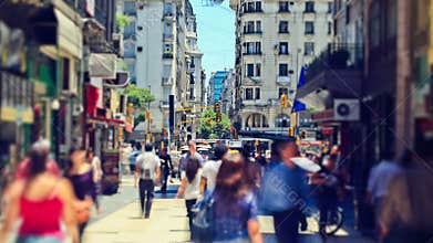 City Pedestrian Traffic Time Lapse Buenos Aires