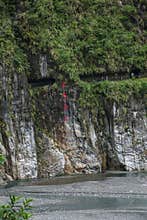Taroko National Park in Hualien County, Taiwan Evergreen Falls and Changchun Temple