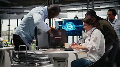 Scared admins in office panicked by alert, trying to stop hacker intrusion