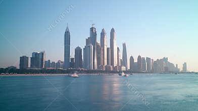 Dubai marina panoramic 4k time lapse