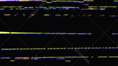 corrupted media feed showcasing flickering neon lines and digital noise
