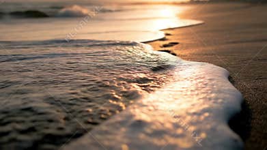A closeup shot of a set of footprints in the sand, with a soft glow surrounding them, signifying the presence of a