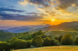 Sunset in the mountains