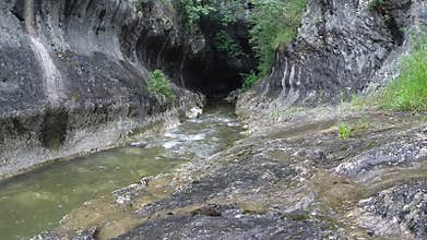 Stream flowing in a wild canyon