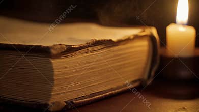Extreme Close-Up of Antique Book Deckled Edges