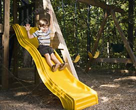 Boy on slide.