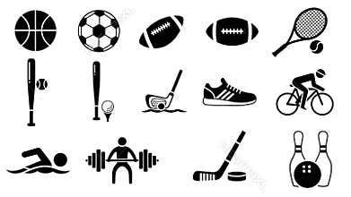 Set of Diverse Sports and Fitness Activity Vector Icons